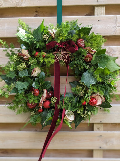 fresh foliage Christmas door wreath